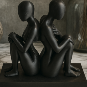 🖤 Statue Couple Moderne Minimaliste – Duo Âmes Sœurs, Élégance & Émotion
