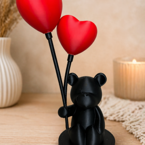 🧸 Ourson décoratif avec cœurs – design moderne