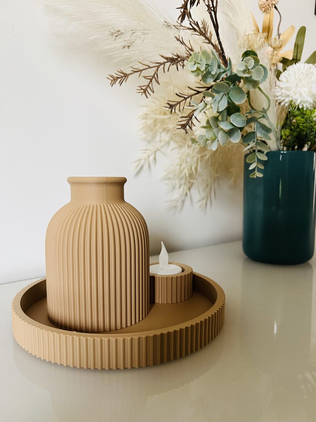 Ensemble Vase texturé décoratif